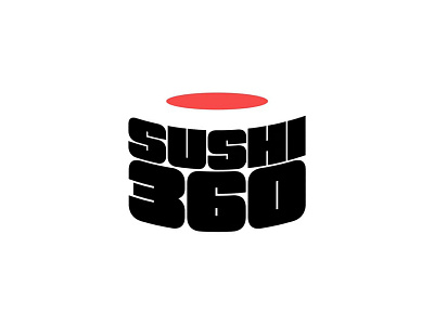 Sushi 360 branding design logo minimal sushi sushi logo sushi roll typography wordmark