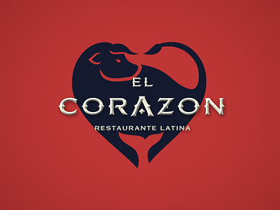 Heart, Meat & Fish — El Corazon branding bull design fish illustration logo meat minimal symbol typography wordmark