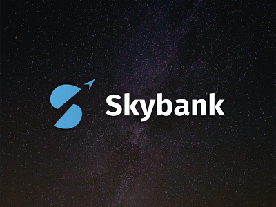 S — Skybank bank branding design illustration logo minimal sky symbol typography wordmark