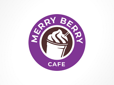 New logo for Merry Berry Cafes branding design graphic design identity illustration logo logotype milkshake minimal symbol vector wordmark