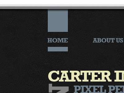 Carter Industri.es WIP. freelance site grey leather personal branding rockwell