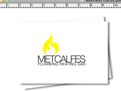 Metcalfes Corporate Branding (Front Business Cards) business cards debut flame gas fitter logo plumber plumbing