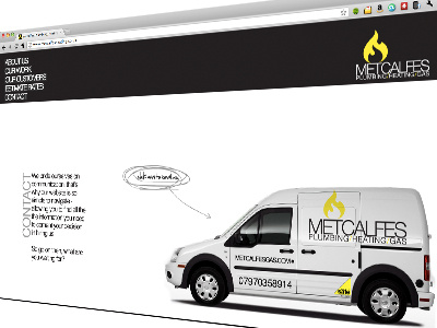Metcalfes Site Contact Page as3 flash gas fitter plumber site tweenmax web website