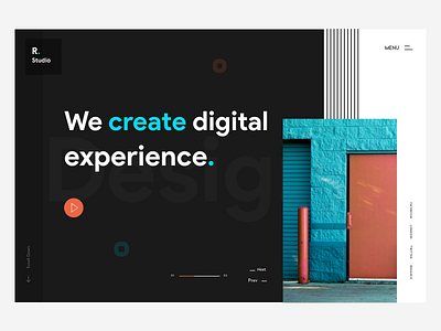 Digital agency Header Concept cards clean concept dailyui flat header hero header landing minimal slide slide menu slider slideshow split design split screen typography ui design ui designer ui designs web design