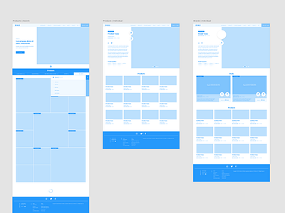 Wireframe sketches for cannabis website