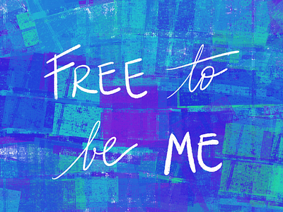 Free to be Me - Hand lettering Design. analogous color art artwork cold color design dramatic freedom geometric geometric design geometry gradients graphic graphic design hand lettering pattern procreate app