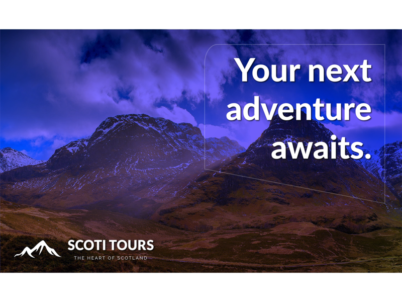 Scoti Tours - Poster Design adobe illustrator advertising brand design brand identity clean design ecommerce graphic design green identity inspiration logo logotype minimal modern photoshop poster design simple social media design typography