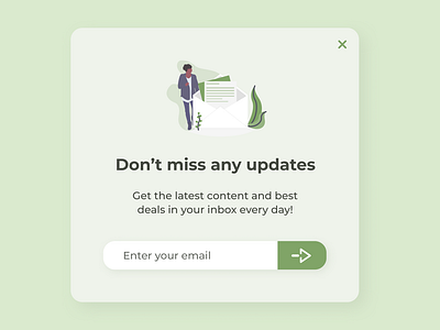 Pop-up: email subscription