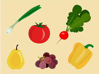 Some fruits and vegs in Adobe Illustrator adobe illustrator illustration illustration art illustrations