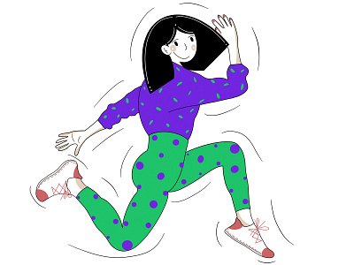 Running activity character clean clean design colors face fochacz girl health illustration jumping lines minimal people procreate running sport train wheel woman
