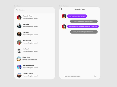 Chat Application Mockup