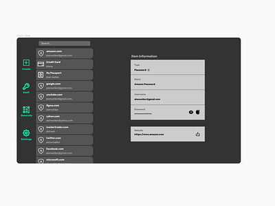 Password Manager Mockup app design ui web