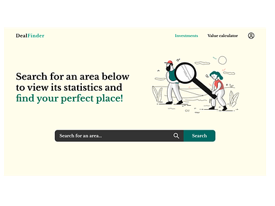 Real Estate Search Mockup app design flat landing page minimal ui web