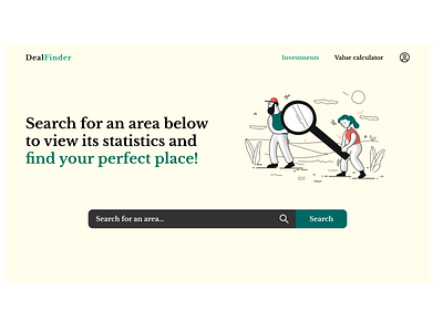 Real Estate Search Mockup app design flat landing page minimal ui web