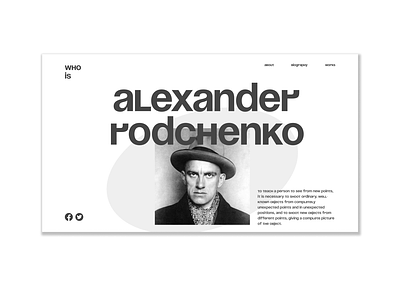 Alexander Rodchenko landing main frame design graphic design landingpage typography