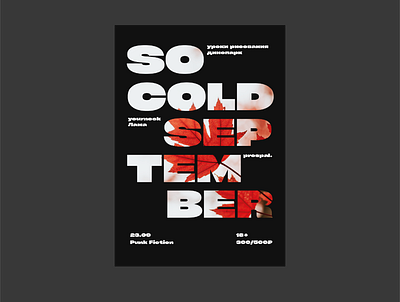 so cold september poster design graphic design illustration poster typography vector
