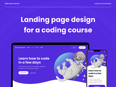 Coding Website landing page design