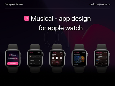 Music app design for apple watch