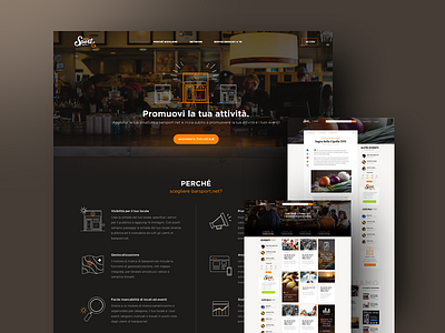 Bar Sport bar icons landing layout sport vintage website