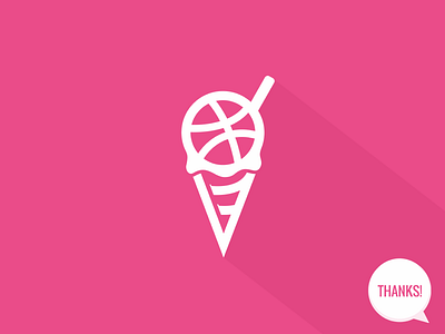 Dribbble Ice Cream debut dribbble flat ice cream introduction thank you thanks welcome