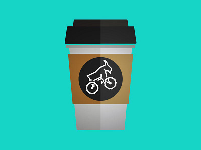 Morning Grind coffee illustration mountain biking