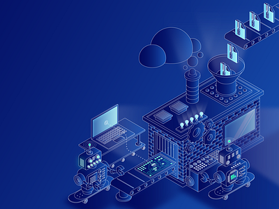 Gerber Drop File Extraction Process Illustration file extractor illustration illustrator isometric robots