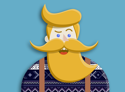 Hipster Icelander 🐏 - vector training with tablet beard creativity design hipster iceland illustration tablet vector