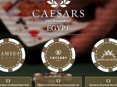 Caesars Egypt Splashpage animation css design splashpage website