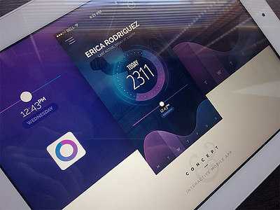 Glow app blue concept glow ipad iphone mockup purple shine