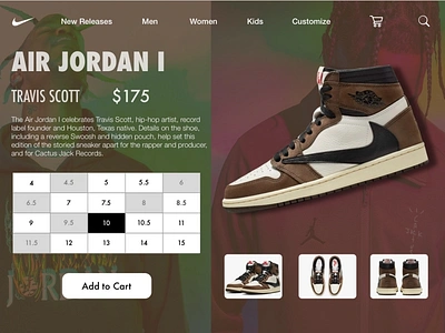 Travis $cott Nike Web Page airjordan design nike sketch travis scott ui web