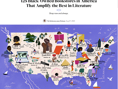 Oprah Magazine: Illustrated Map of Black-Owned Bookstores