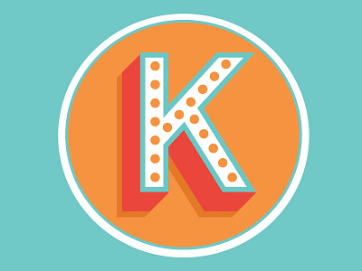 K Icon branding circle dots icon mark orange personal branding red teal