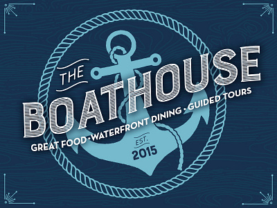 Boathouse Logo anchor blue boats design logo design logos nautical vector wood