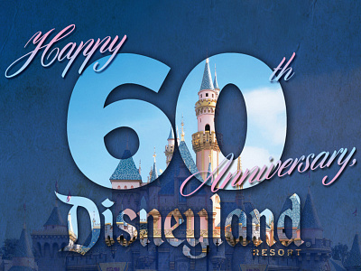 Happy 60th Anniversary, Disneyland! 60 anniversary blue castle disney disneyland pink