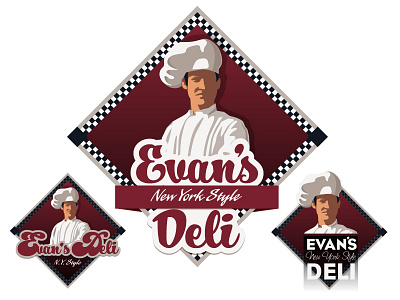 Evan's Deli - Logo Design boston deli food truck illustration logo new york sandwiches