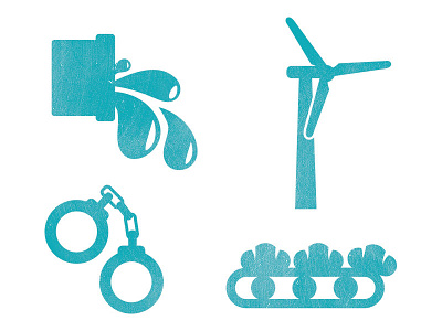Icon Set energy food production icons public safety waste water