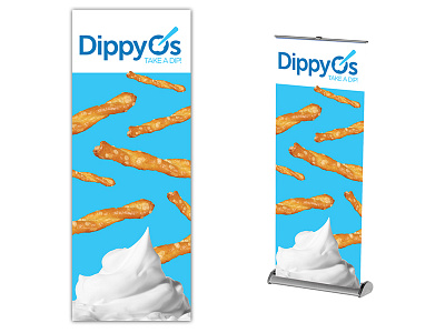 quick pullup banner advertising dip pretzels snack food trade show