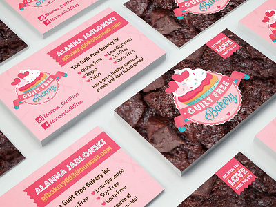 Guilt free Bakery - Logo & business Cards bakery brownie cake cupcakes gluten logo soy free vegan