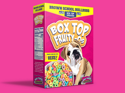 3ft donation cereal box box tops breakfast bulldog cereal charity donation fruit fundraiser puppy