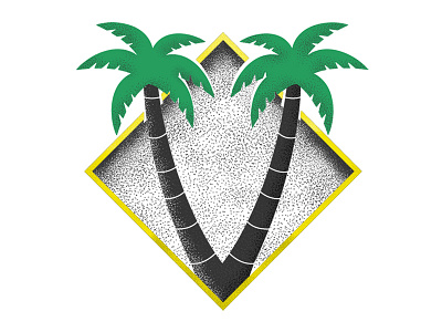 feeling real shaded branding llustration logo palm tree plant shade shading stipple summer tree trees vector