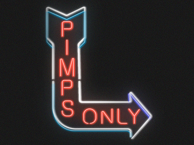 Pimps Only blue illustration kendrick lamar logo logos neon red shape sign vector