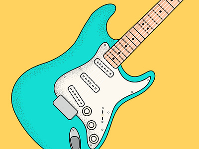 Fender Strat art axe axes branding conceptual fender geetar guitar illustration shading stipple strat stratocaster vector