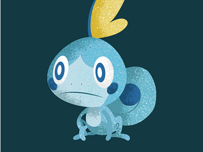 Sobble art conceptual illustration love pokemon shading shield sobble stipple sword vector water