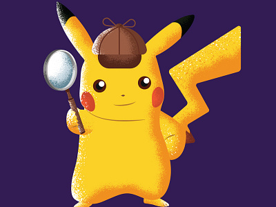 Detective Pikachu art conceptual detective detective pikachu illustration movie pichu pikachu pokemon shading stipple vector