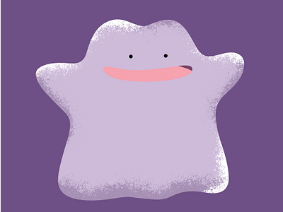 Ditto art blob conceptual derp ditto illustration love pokemon purple shading stipple vector