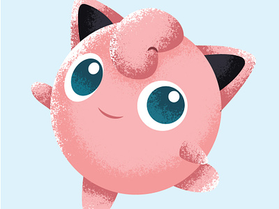 Jigglypuff art conceptual cute fluffy illustration jigglypuff love pink pokemon shading stipple vector