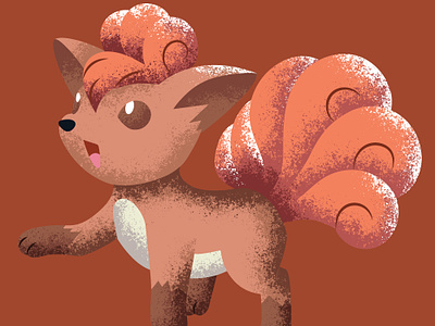 Vulpix art conceptual fire fox illustration love pokemon red shading stipple vector vulpix