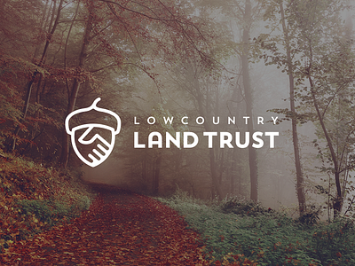 Lowcountry Land Trust acorn adobe badge branding flat green icons illustrator logo nature simple vector