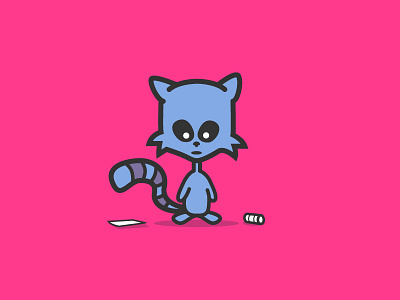 A Trash Panda adobe blue ion flat illustration illustrator pink purple raccoon vector