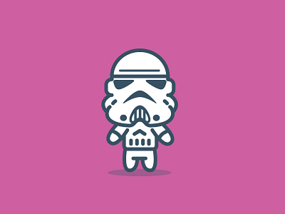 A Storm Trooper adobe blue ion flat illustrator pink storm trooper storm trooper cartoon vector